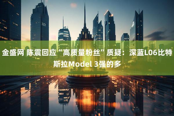 金盛网 陈震回应“高质量粉丝”质疑：深蓝L06比特斯拉Model 3强的多
